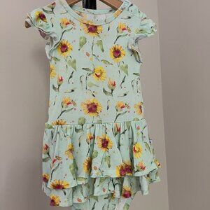 Birdie Bean Bamboo Sunflower Twirl Onesie Dress